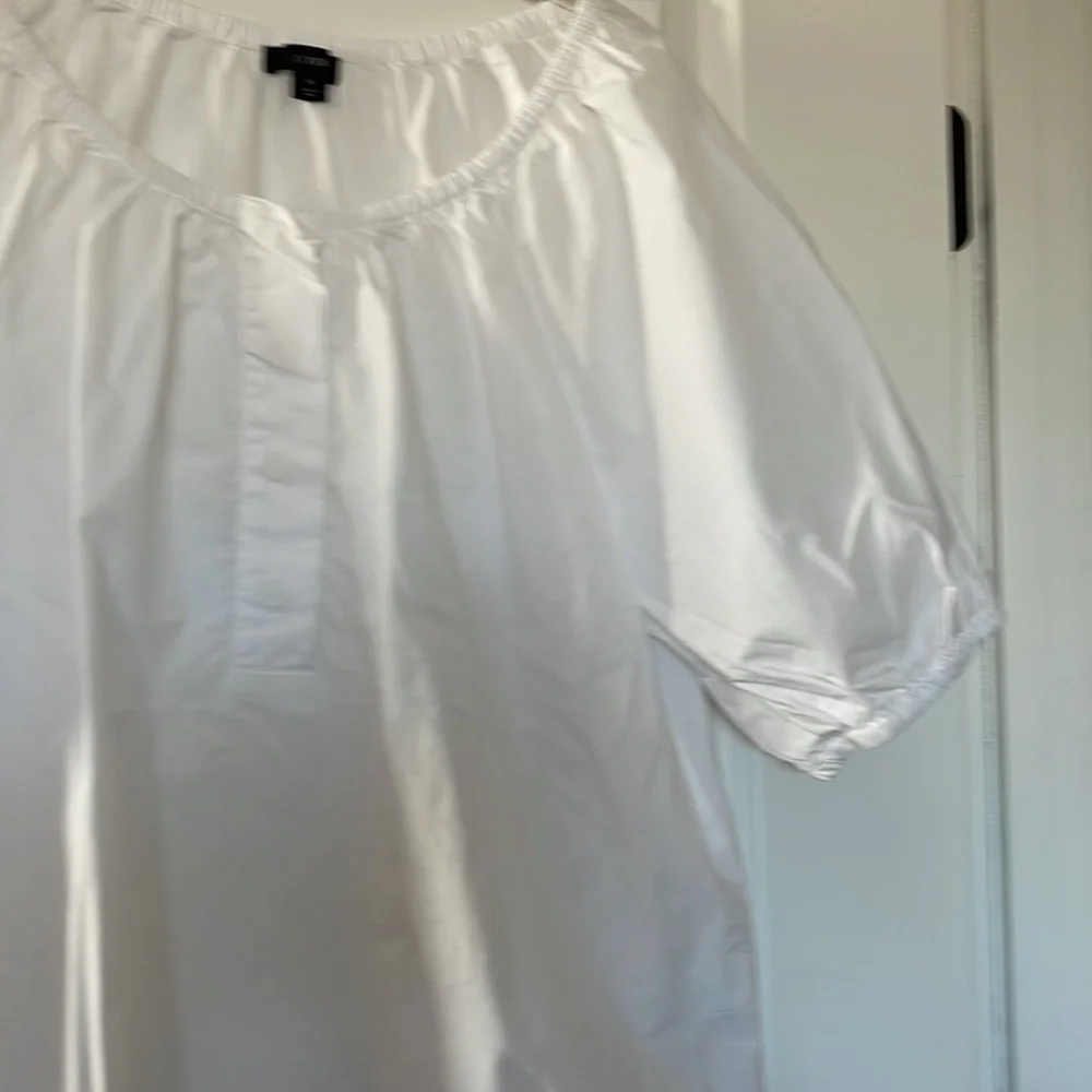 J. Crew White Peasant Blouse